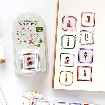 Wakumo Frame Stickers - Square (Girl and Frame)