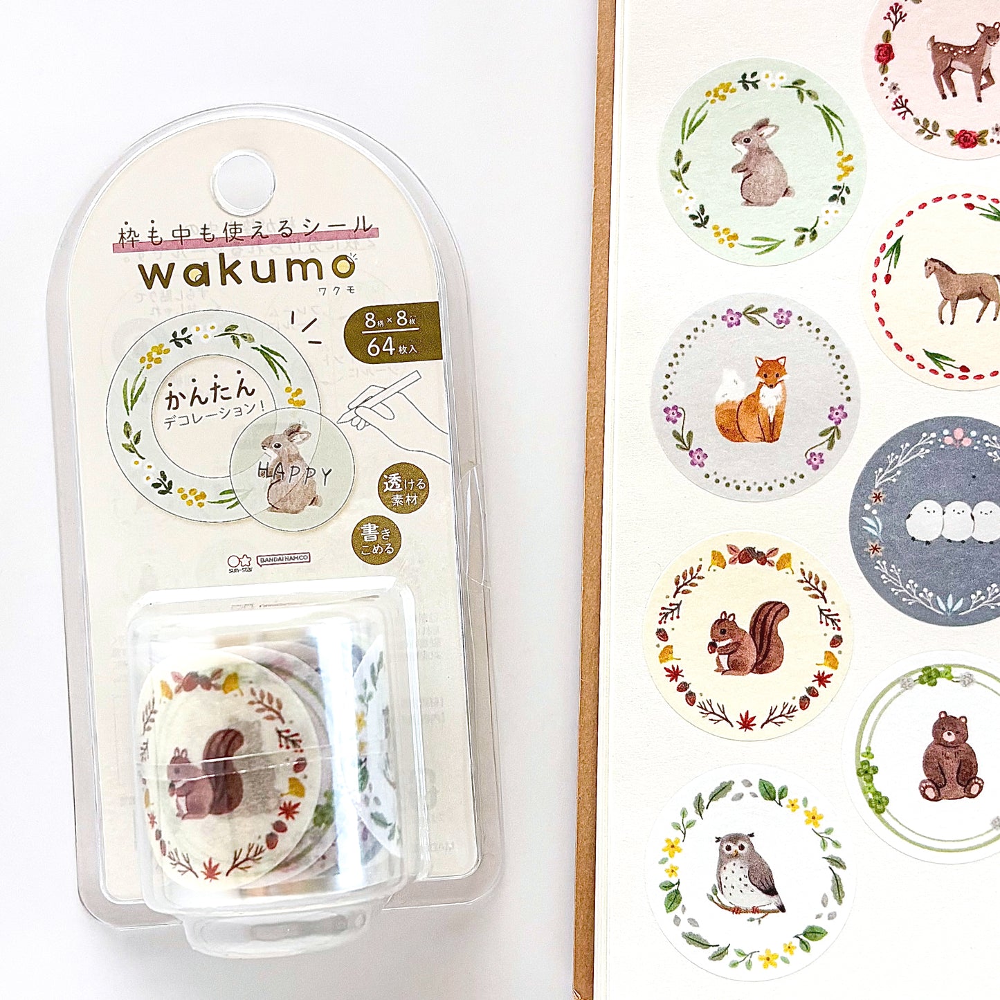 Wakumo Frame Stickers - Circle (Animals)