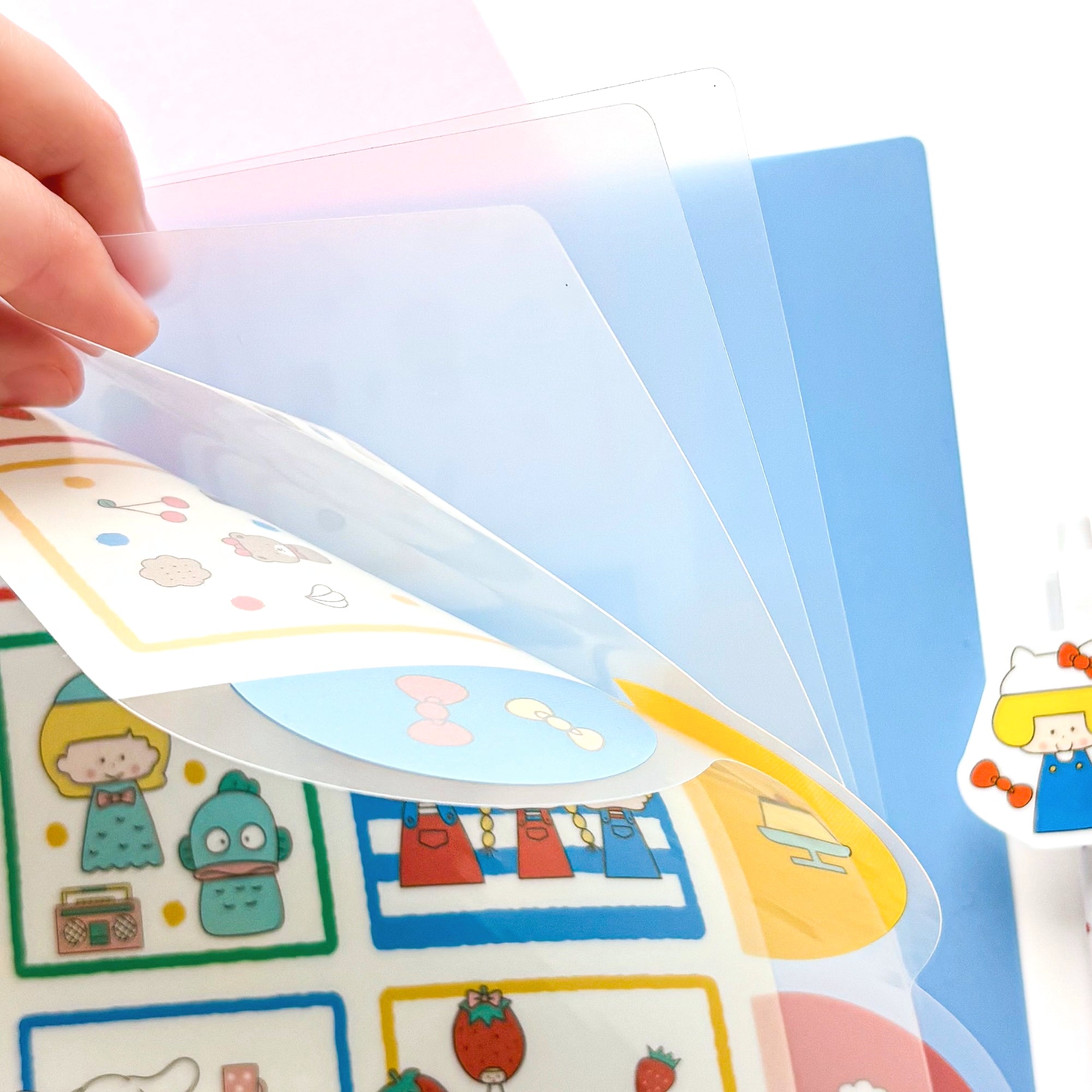 [Limited Edition] mizutama / Clear File Folder - Colorful Squares (A4 Size)