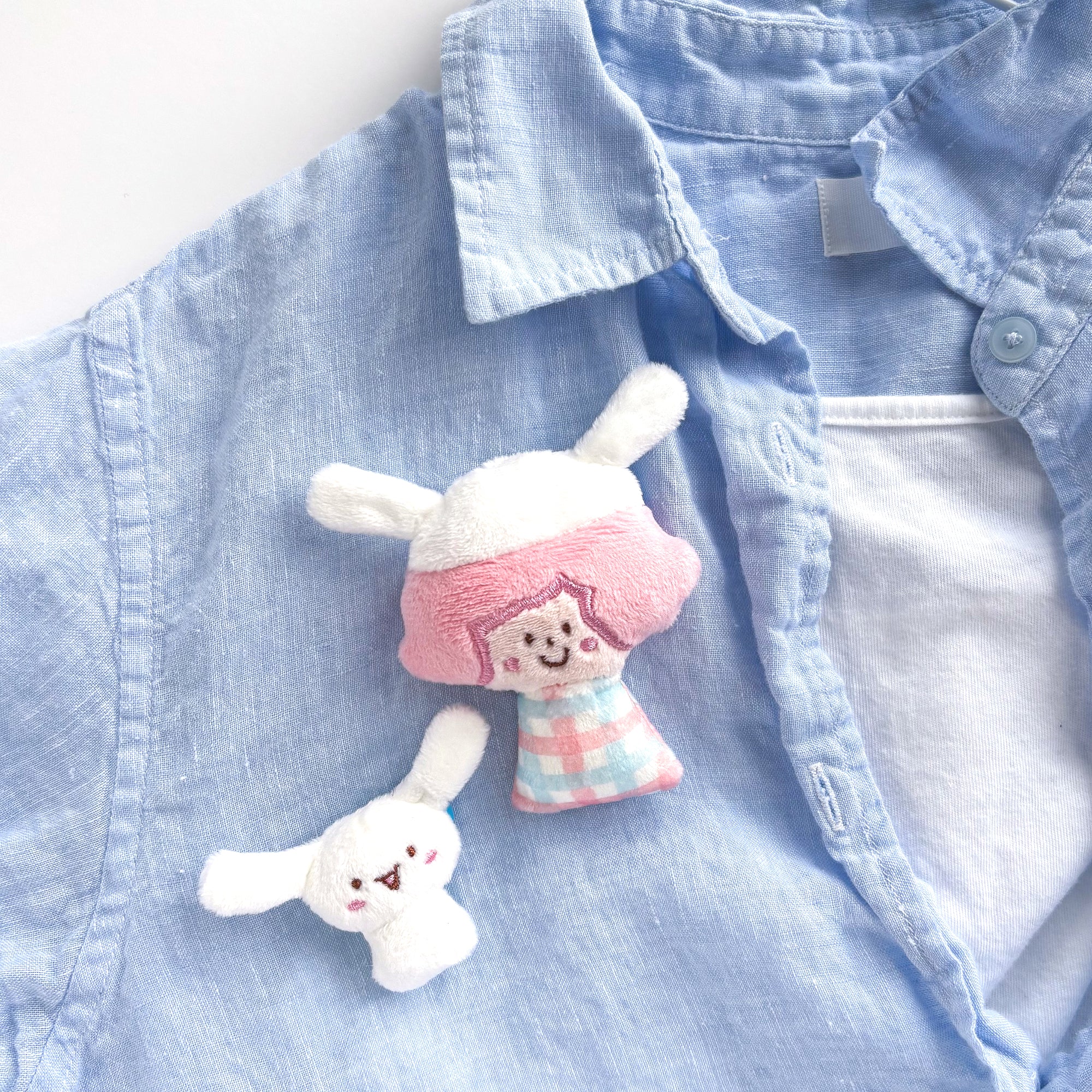 [Limited Edition] mizutama / Fluffy Plush Badges (white)