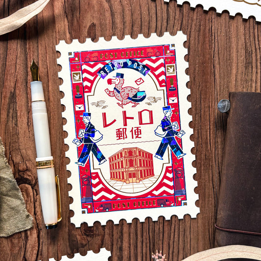 Obi1 / Shiny Die-cut Postcard - Retro Post