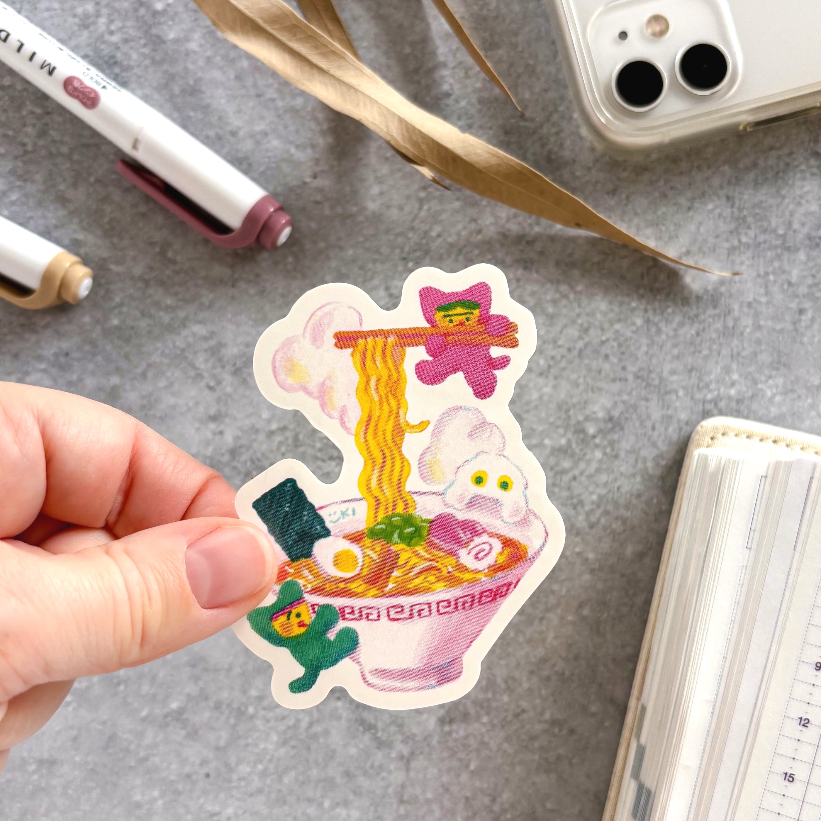 Ramen Noodle Vinyl Sticker – Cute Japanese Sticker by Yuki Itoi