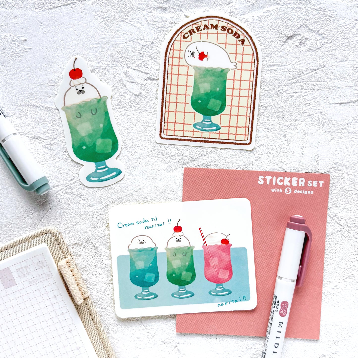 Furukawa Paper / Vinyl Sticker - Seal (Set of 3 Stickers)