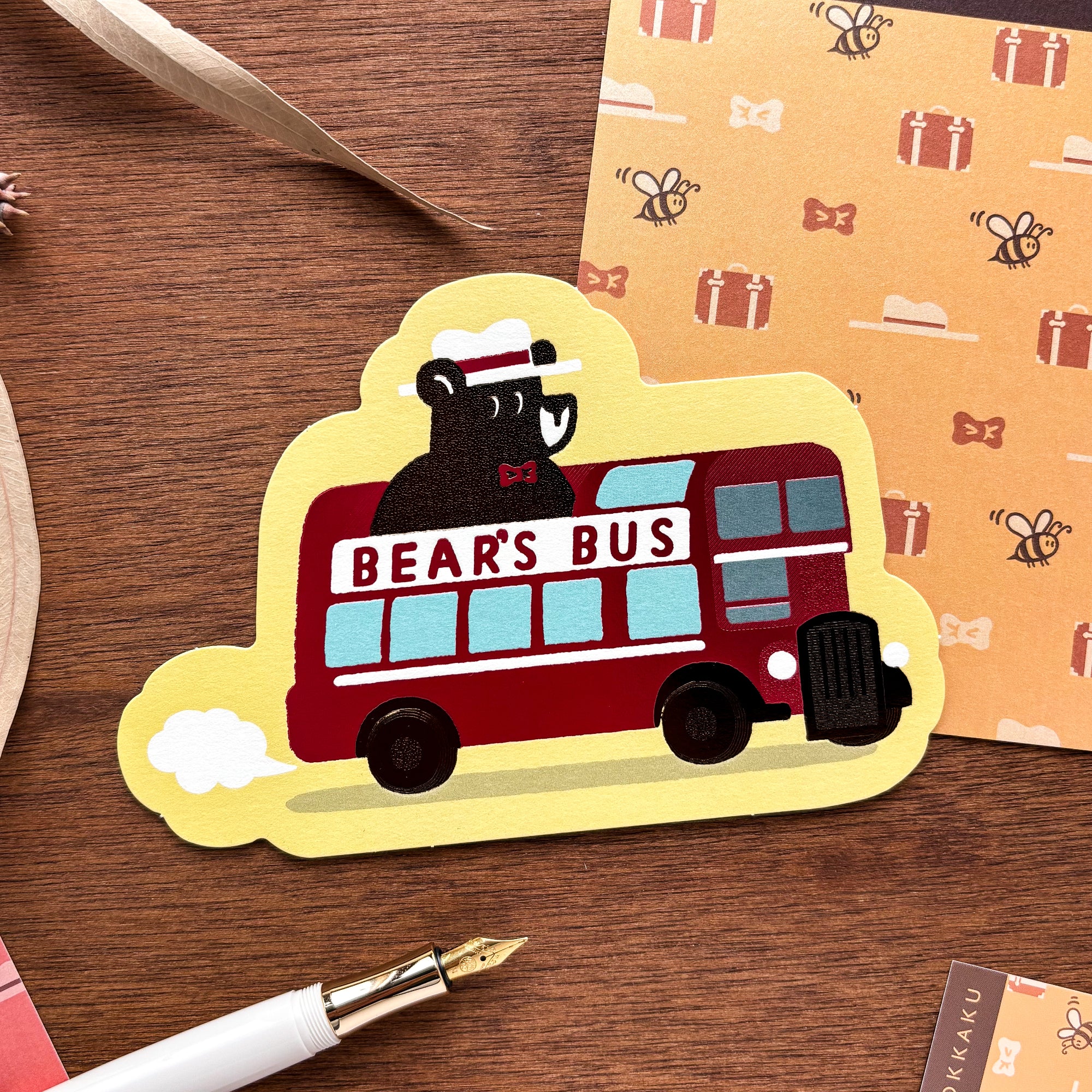 Obi1 / Shiny Die-cut Postcard - BUS TOURS