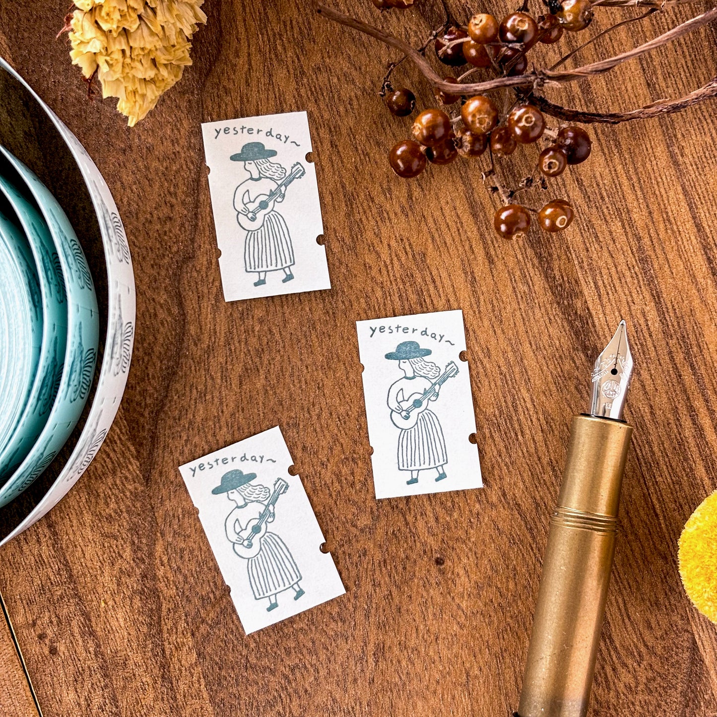 Necktie / Mini Labeler Stickers - yesterday