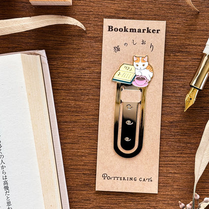 Pottering Cat / Bookmark - Cafe Time