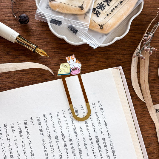 Pottering Cat / Bookmark - Cafe Time