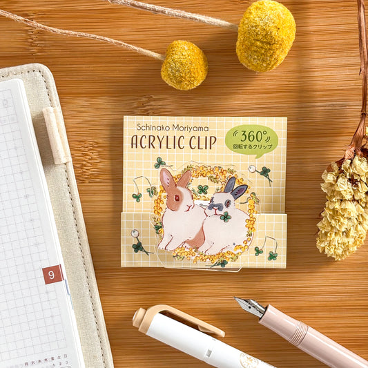 Shinako Moriyama / Rotating Paper Clip - Bunny & Mimosa