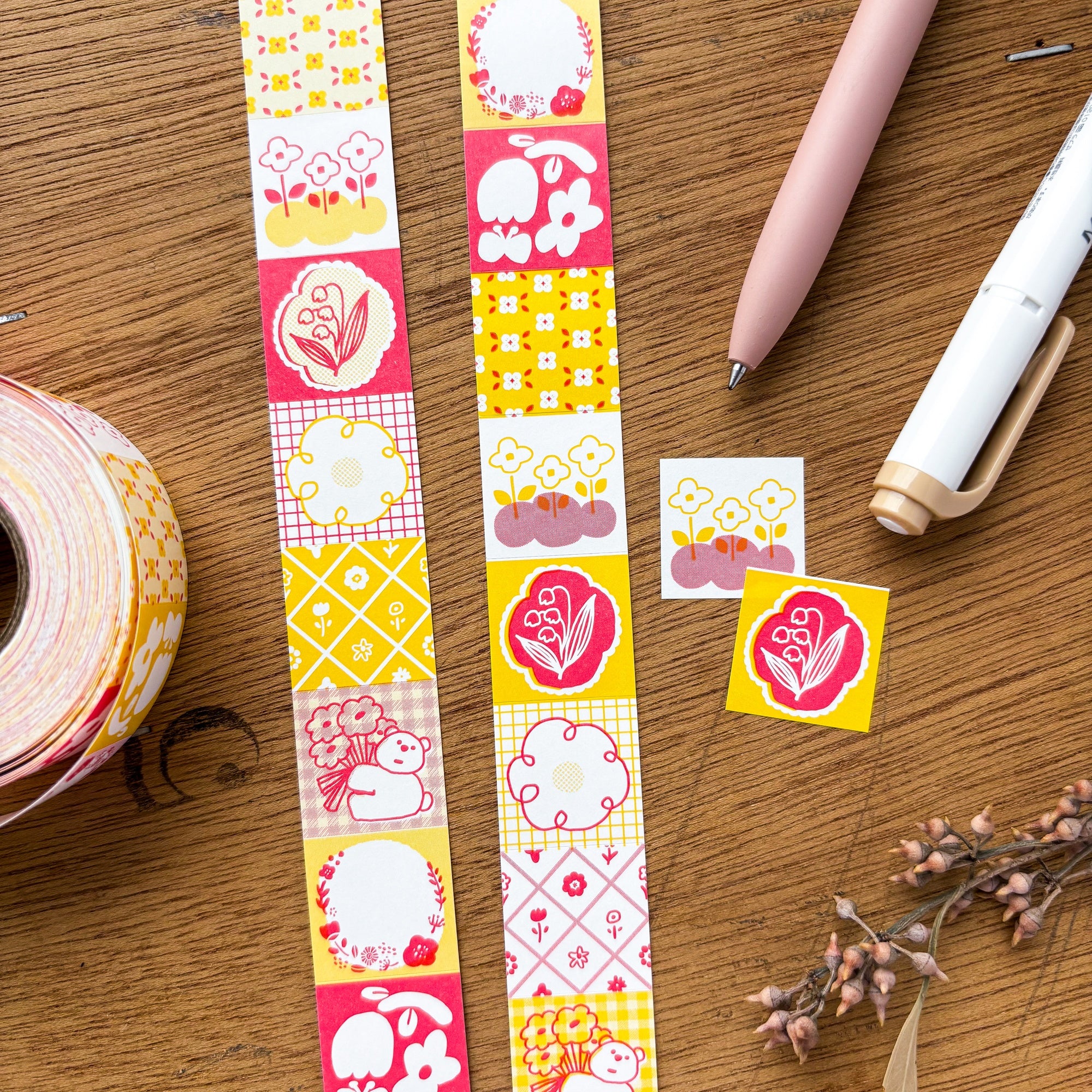 Baum deco Stickers - Square Flowers