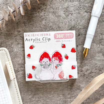 Tocorocomugi / Rotating Paper Clip - Strawberry