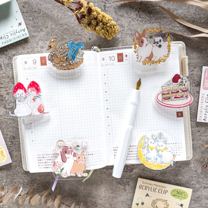 Shinako Moriyama / Rotating Paper Clip - Bunny & Daisy