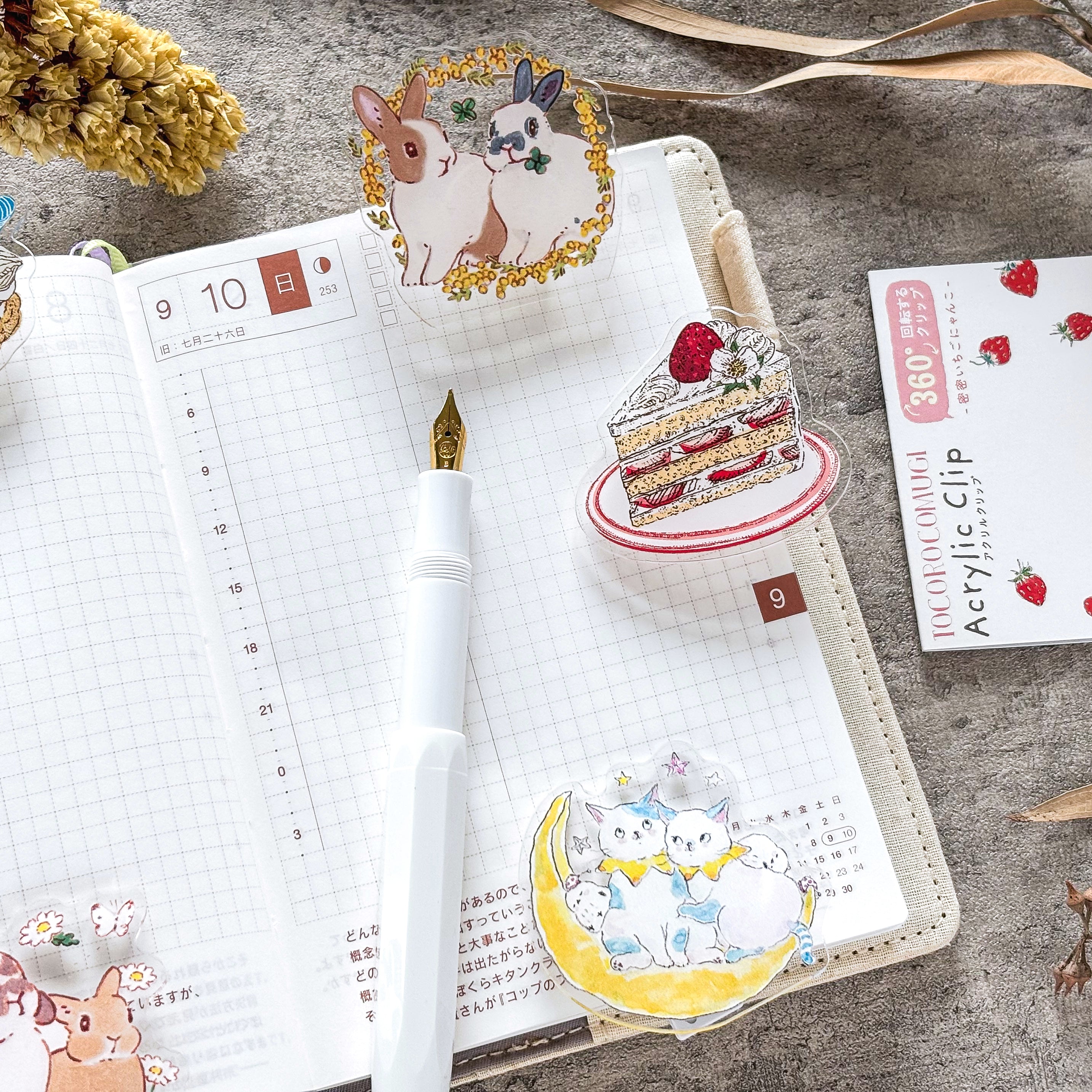 Shinako Moriyama / Rotating Paper Clip - Bunny & Mimosa