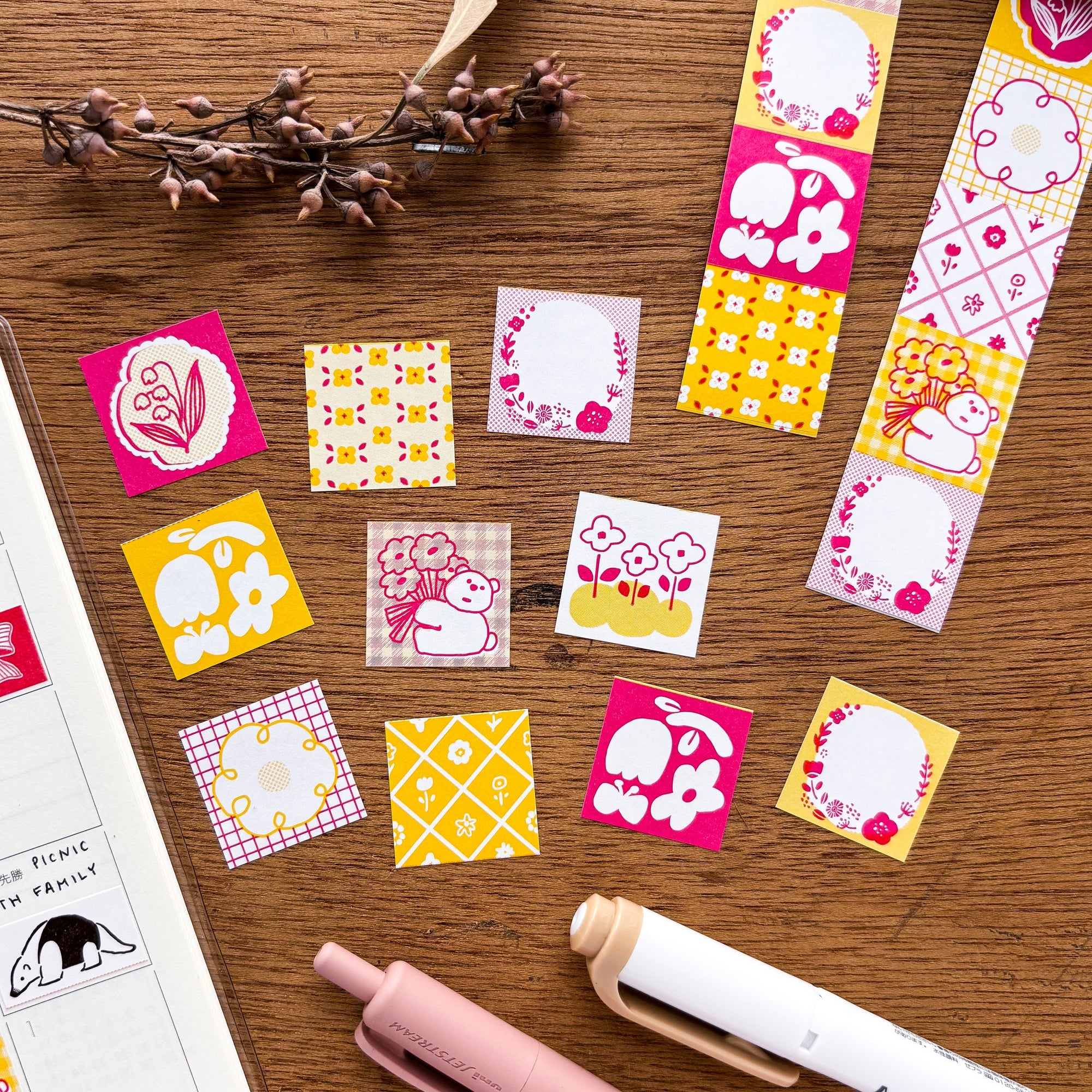 Baum deco Stickers - Square Flowers