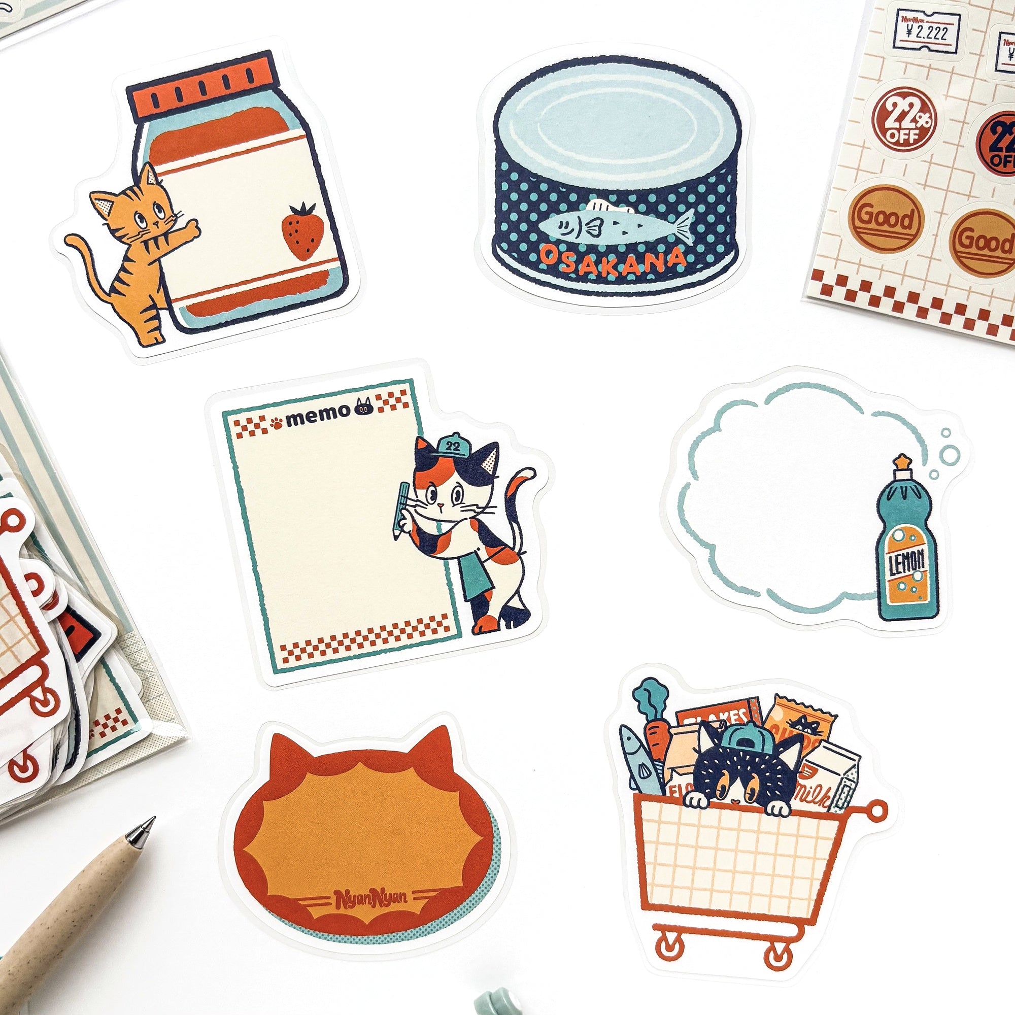 Obi1 / Nyan Nyan MART Flake Sticky Notes - Sunday