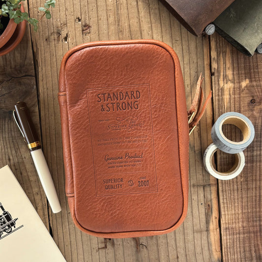 THE SUPERIOR LABOR / ユティリティレザーポーチ「Stamped・ライトブラウン」