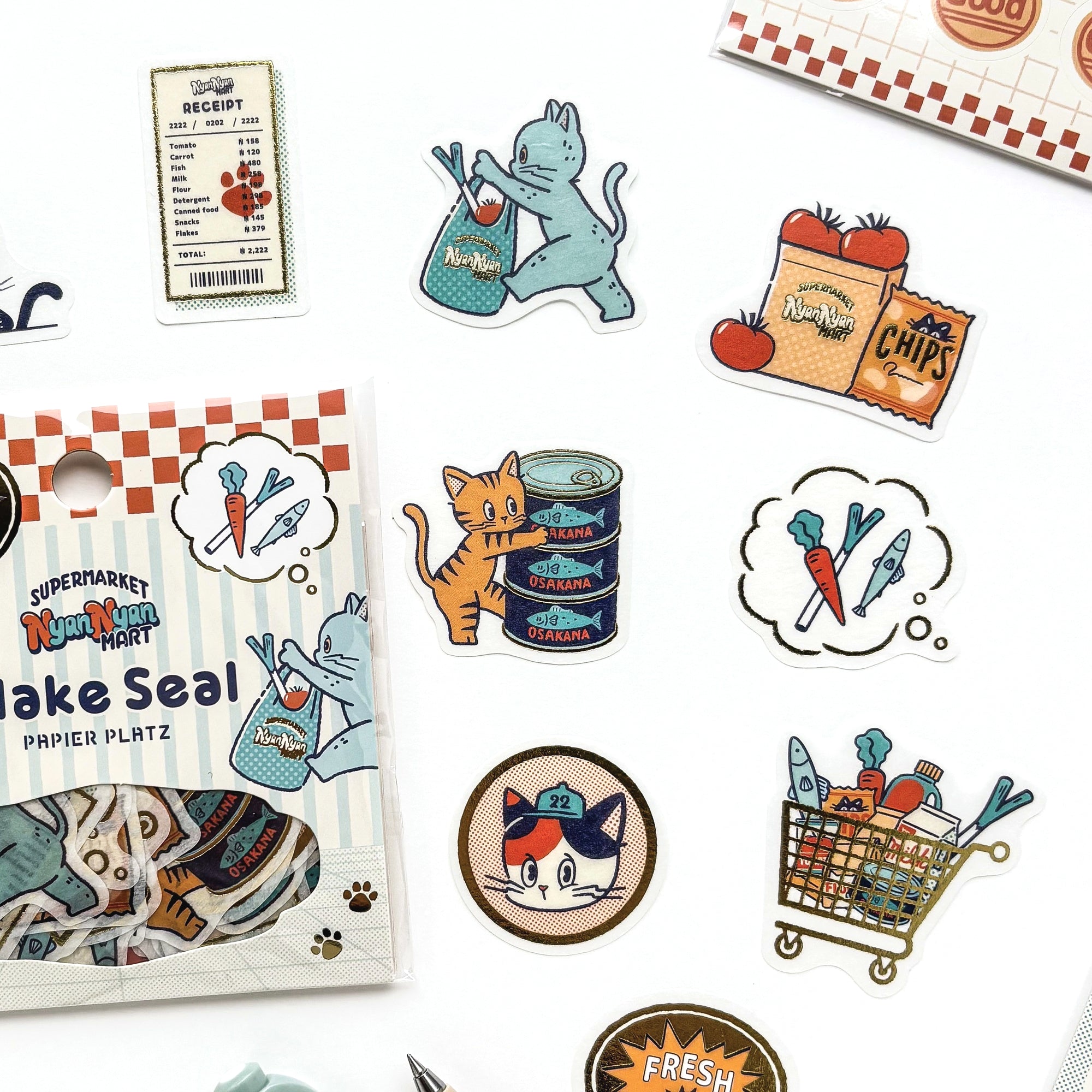 Obi1 / Nyan Nyan MART Flake Stickers - Weekdays