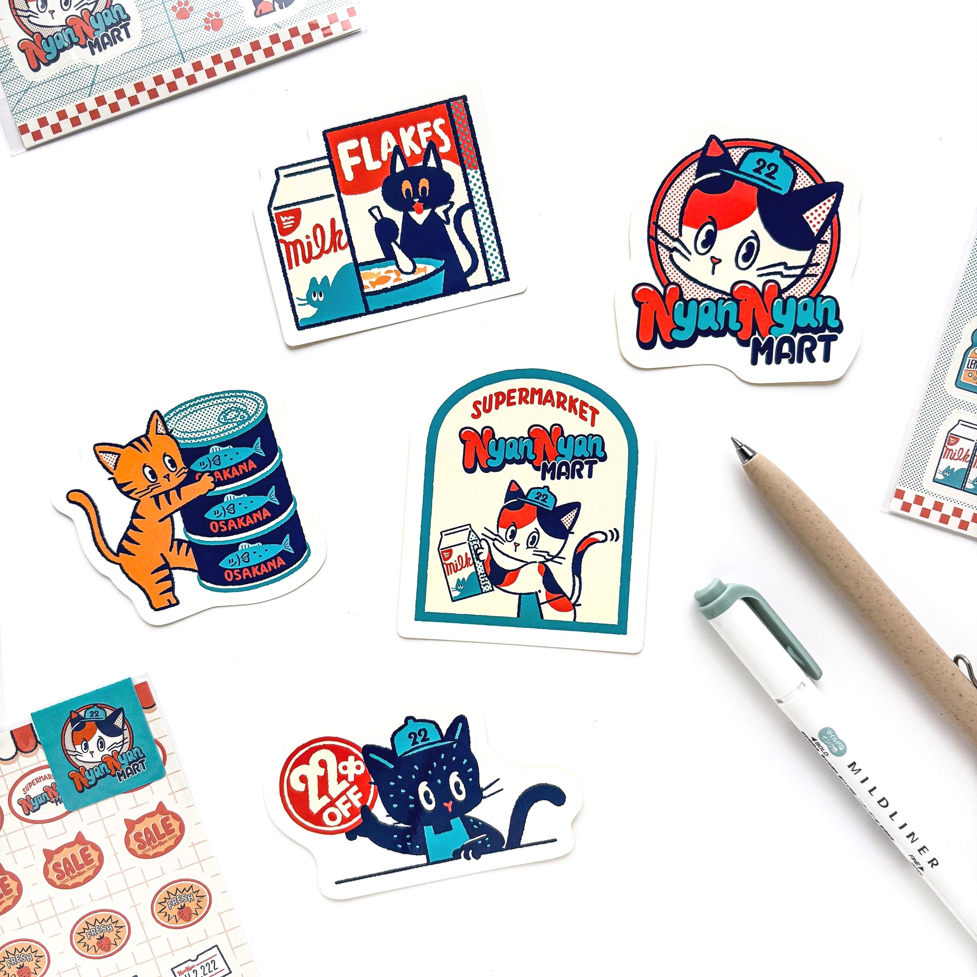 Obi1 / Nyan Nyan MART Vinyl Stickers - At Work
