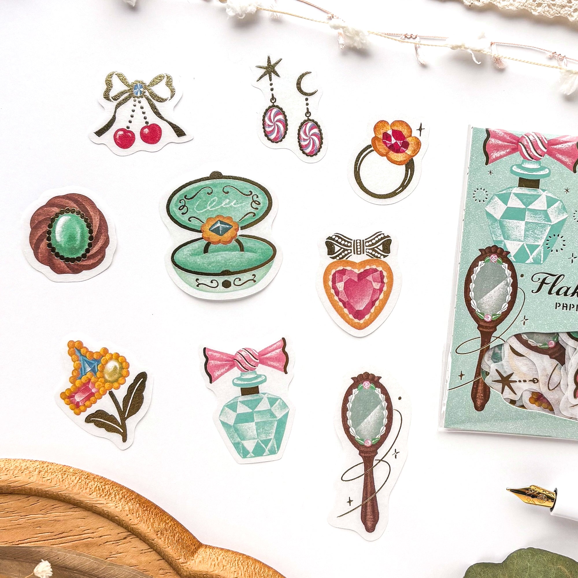 ALACARUDOU / Shiny Flake Stickers - jewelry