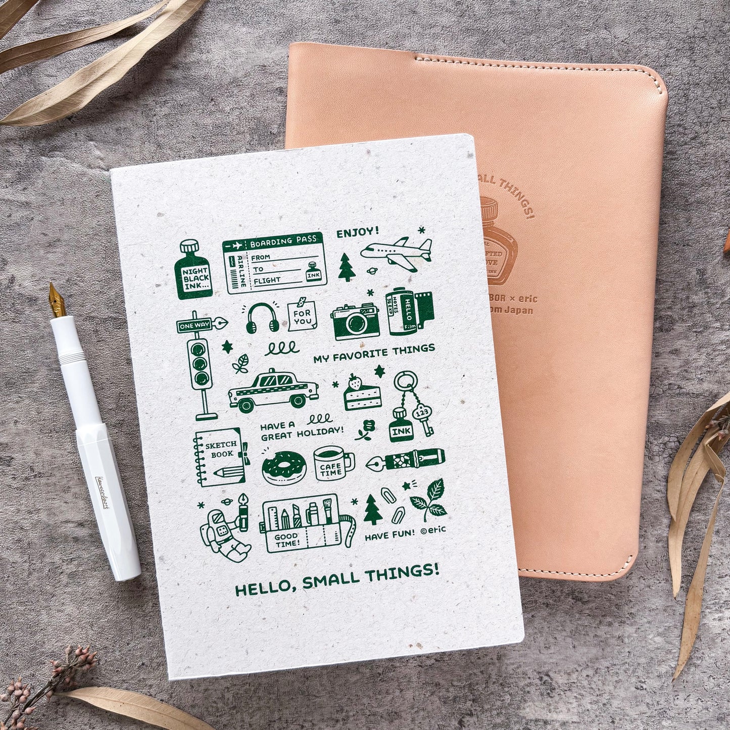 [Houston Exclusive] Sutenai 100% Recycled Washi Paper Notebook - Plain A5
