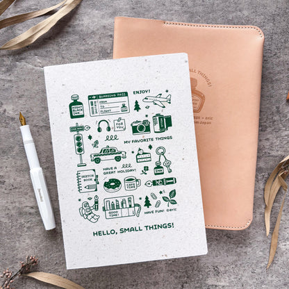 [Houston Exclusive] Sutenai 100% Recycled Washi Paper Notebook - Plain A5