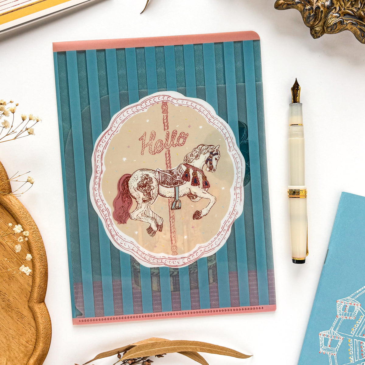 Aya Inoue / A5 Double-Pocket Clear Folder - Carousel