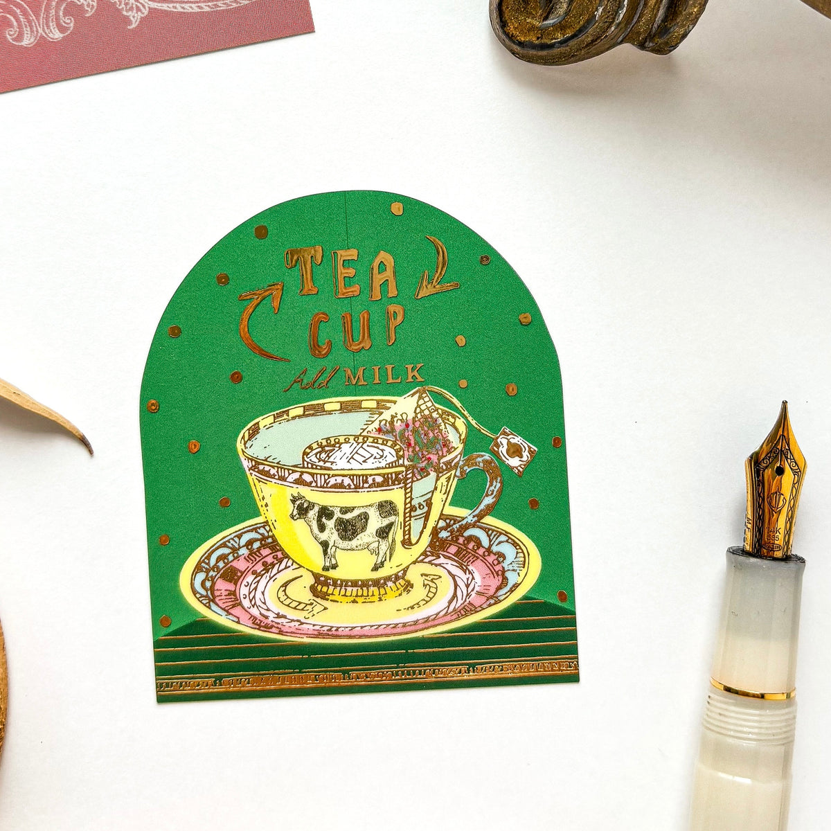 Aya Inoue / Clear Shiny Sticker - Tea Cup