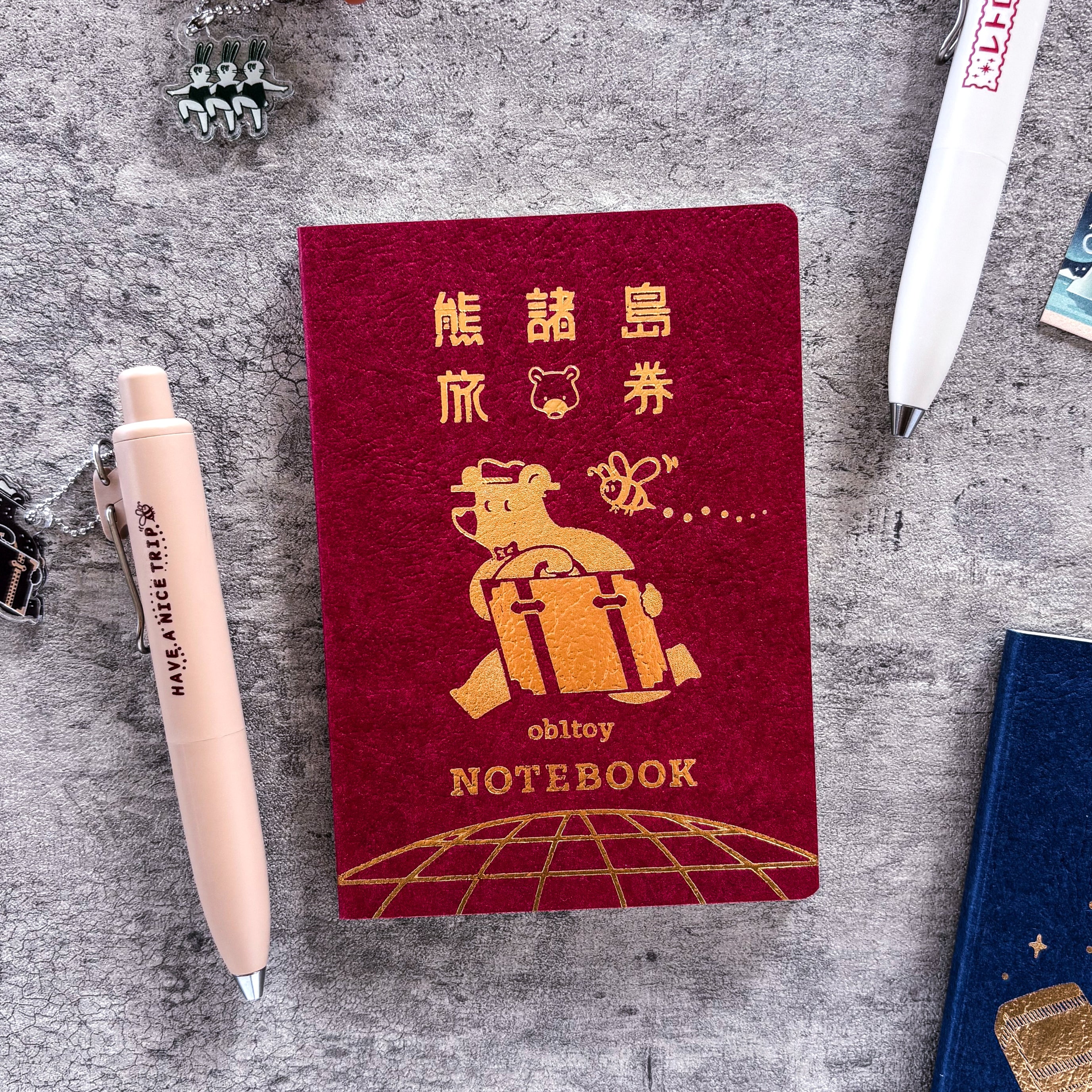 Obi1 / Passport Style Notebook - Earth Tour (red)