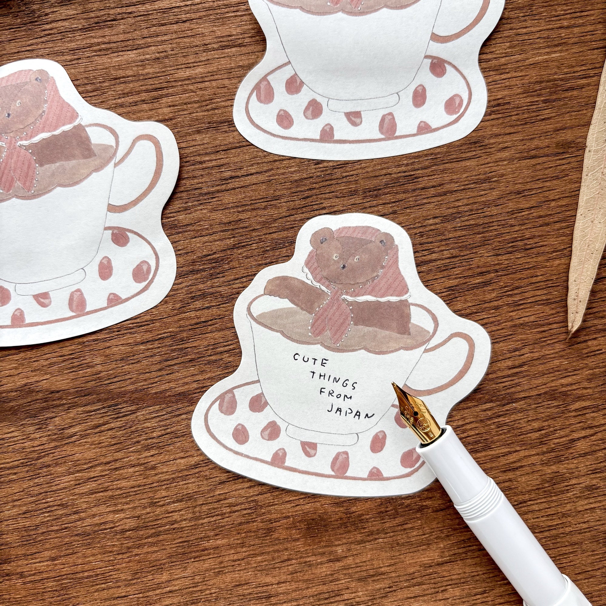 Shoichiro Tobimatsu / Die-cut Sticky Notes - Bear & Tea