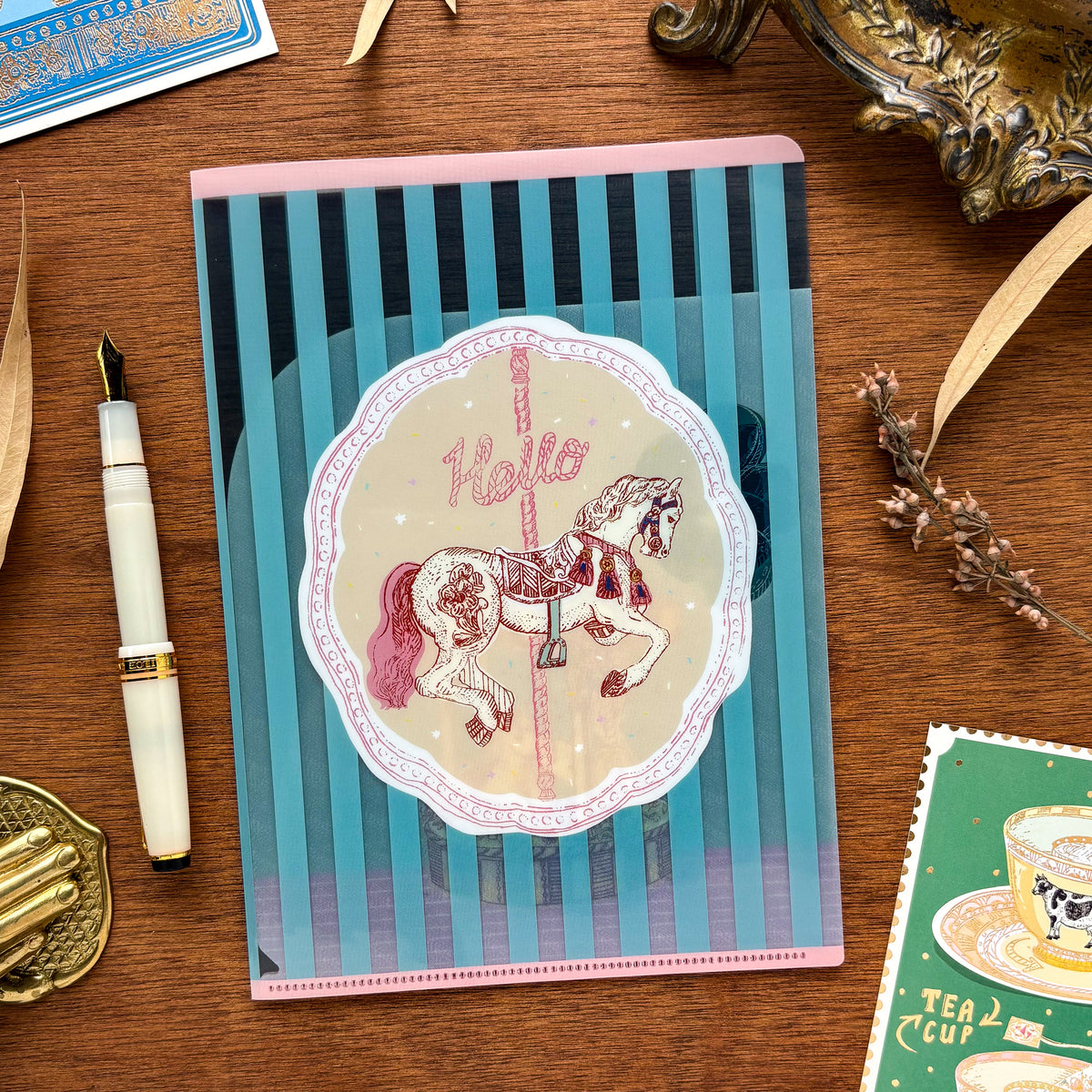 Aya Inoue / A5 Double-Pocket Clear Folder - Carousel