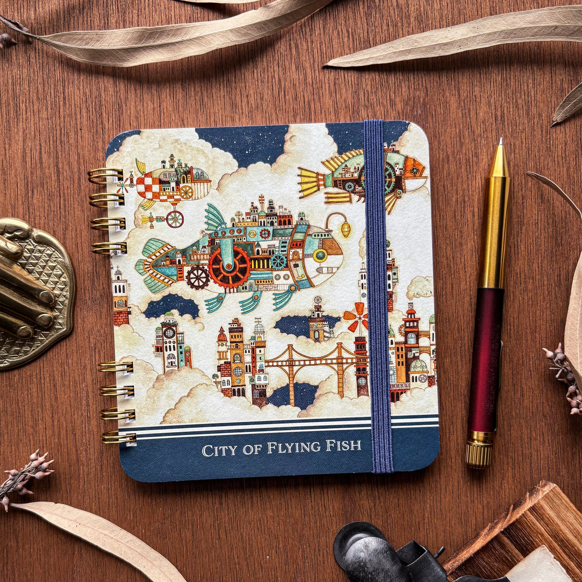 Kuusoogai / Small Ring Notebook - Flying Fish Town