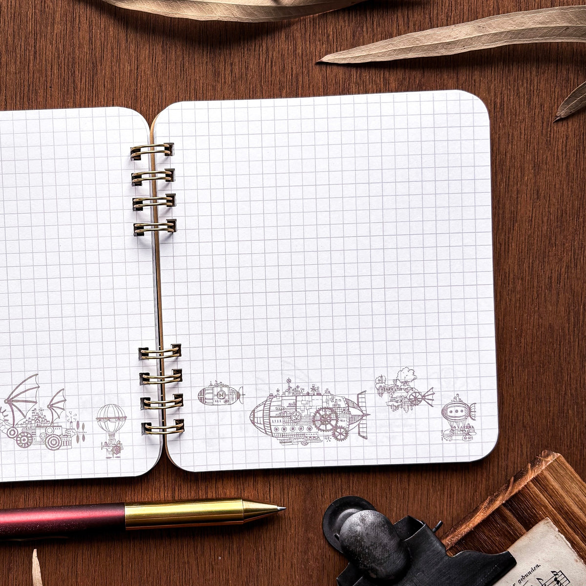 Kuusoogai / Small Ring Notebook - Flying Fish Town