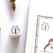 Peppoko / Mini Rubber Stamp - Reading