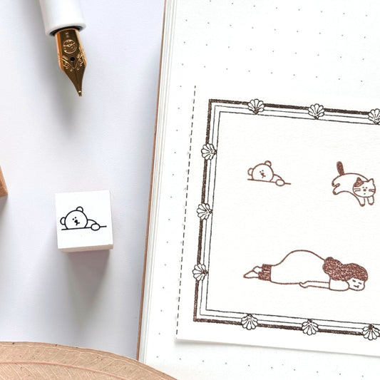Peppoko / Mini Rubber Stamp - Tired