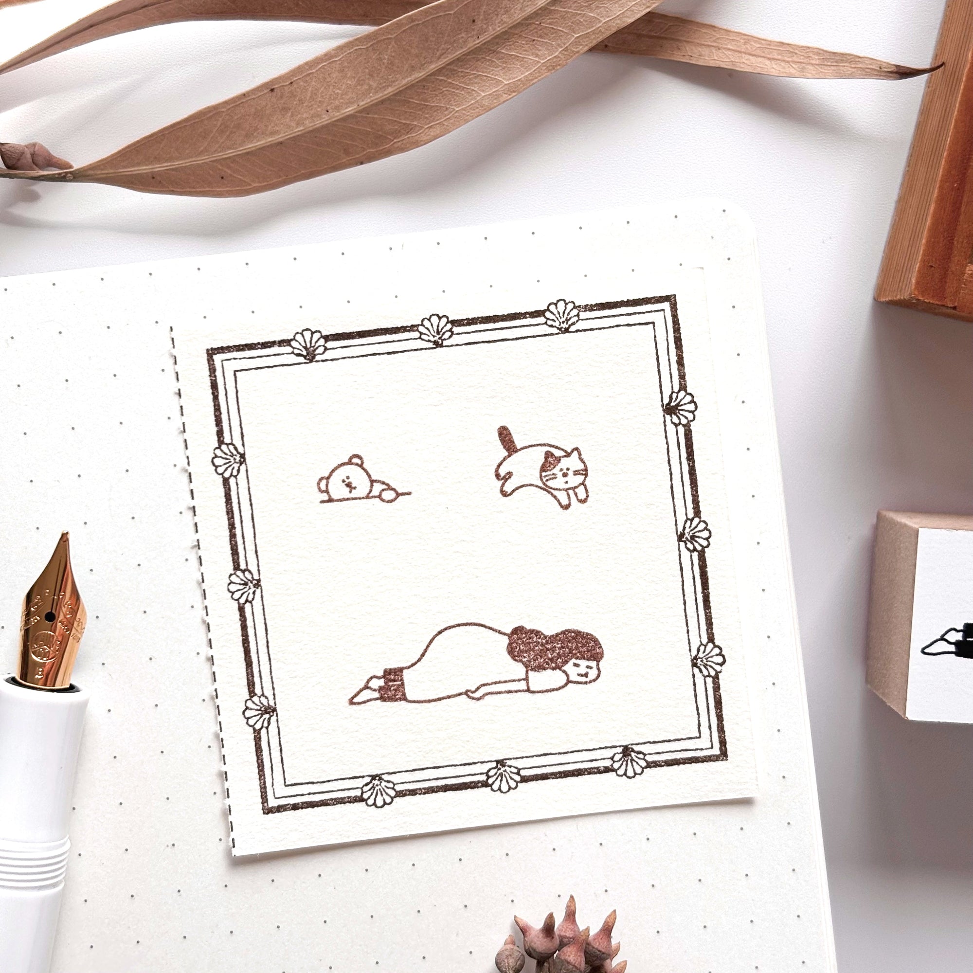 Peppoko / Mini Rubber Stamp - Tired