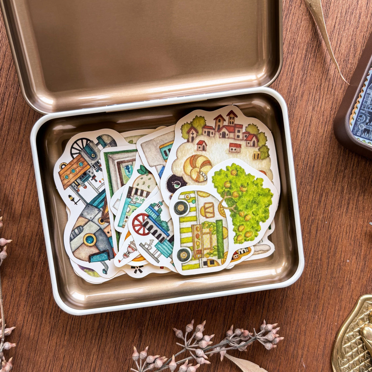 Kuusoogai / Flake Stickers Set - Fantasy Town Assortment