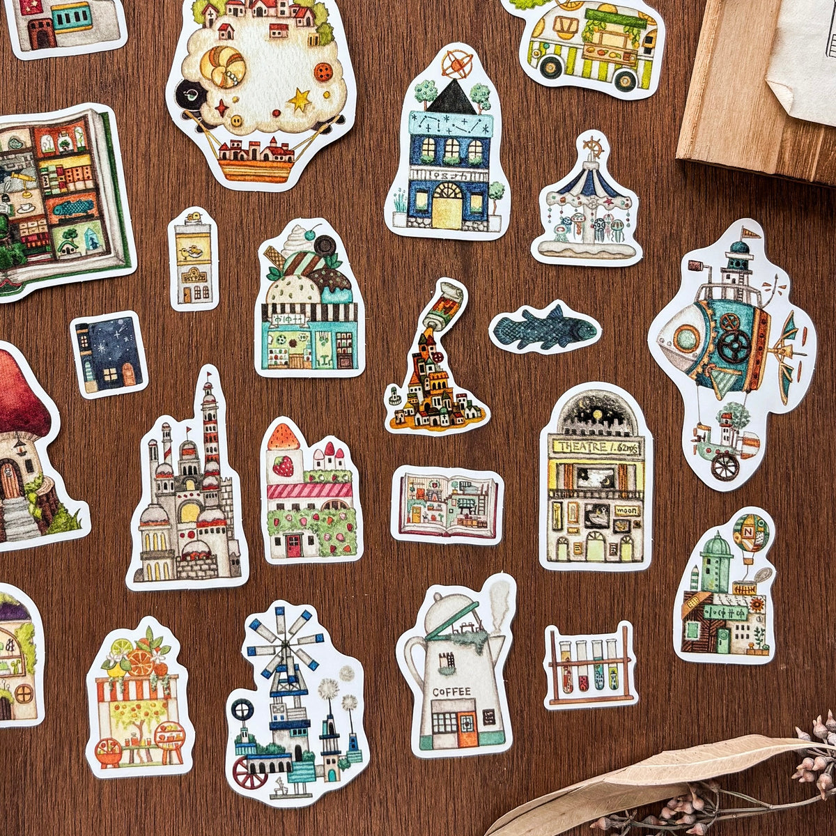 Kuusoogai / Flake Stickers Set - Fantasy Town Assortment