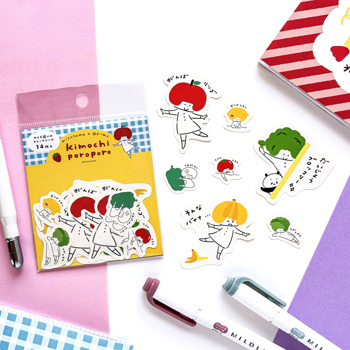 [Limited Edition] mizutama / Flake Stickers - Vegetable