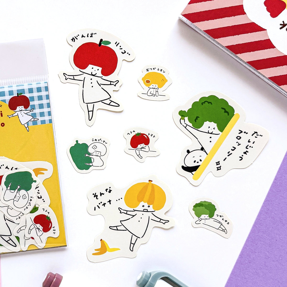 [Limited Edition] mizutama / Flake Stickers - Vegetable