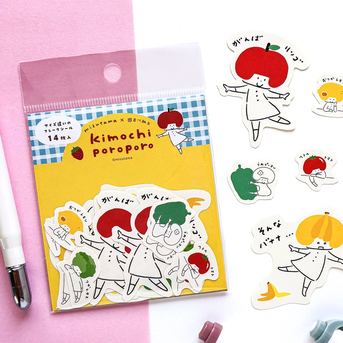 [Limited Edition] mizutama / Flake Stickers - Vegetable