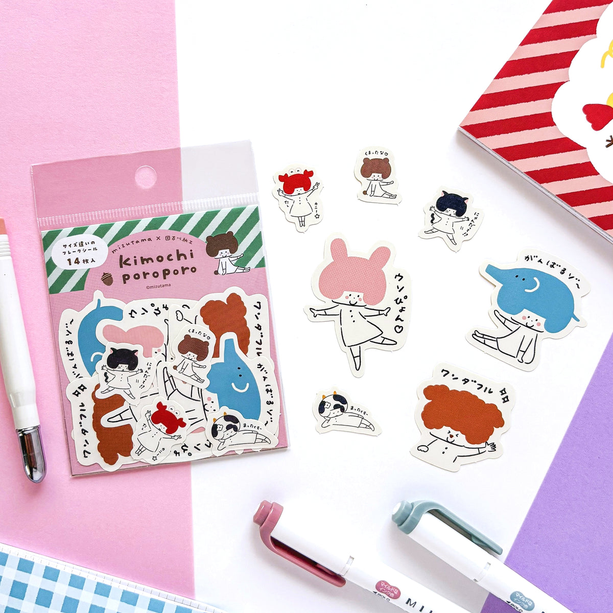 [Limited Edition] mizutama / Flake Stickers - Animal