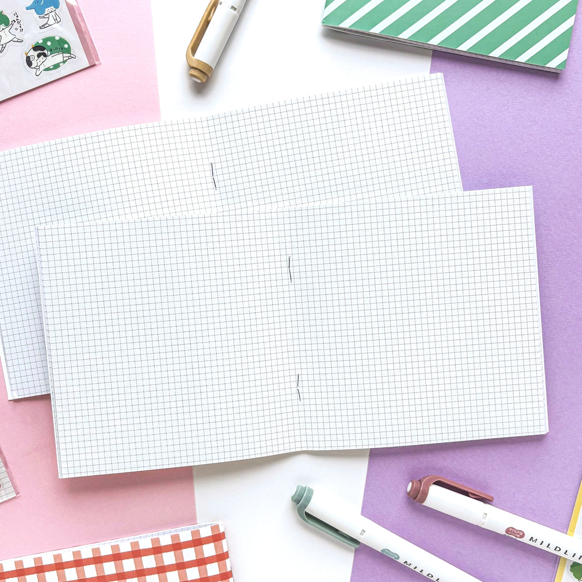 [Limited Edition] mizutama / Square Notebook Set - Vegetable & Restaurant (2 notebooks)