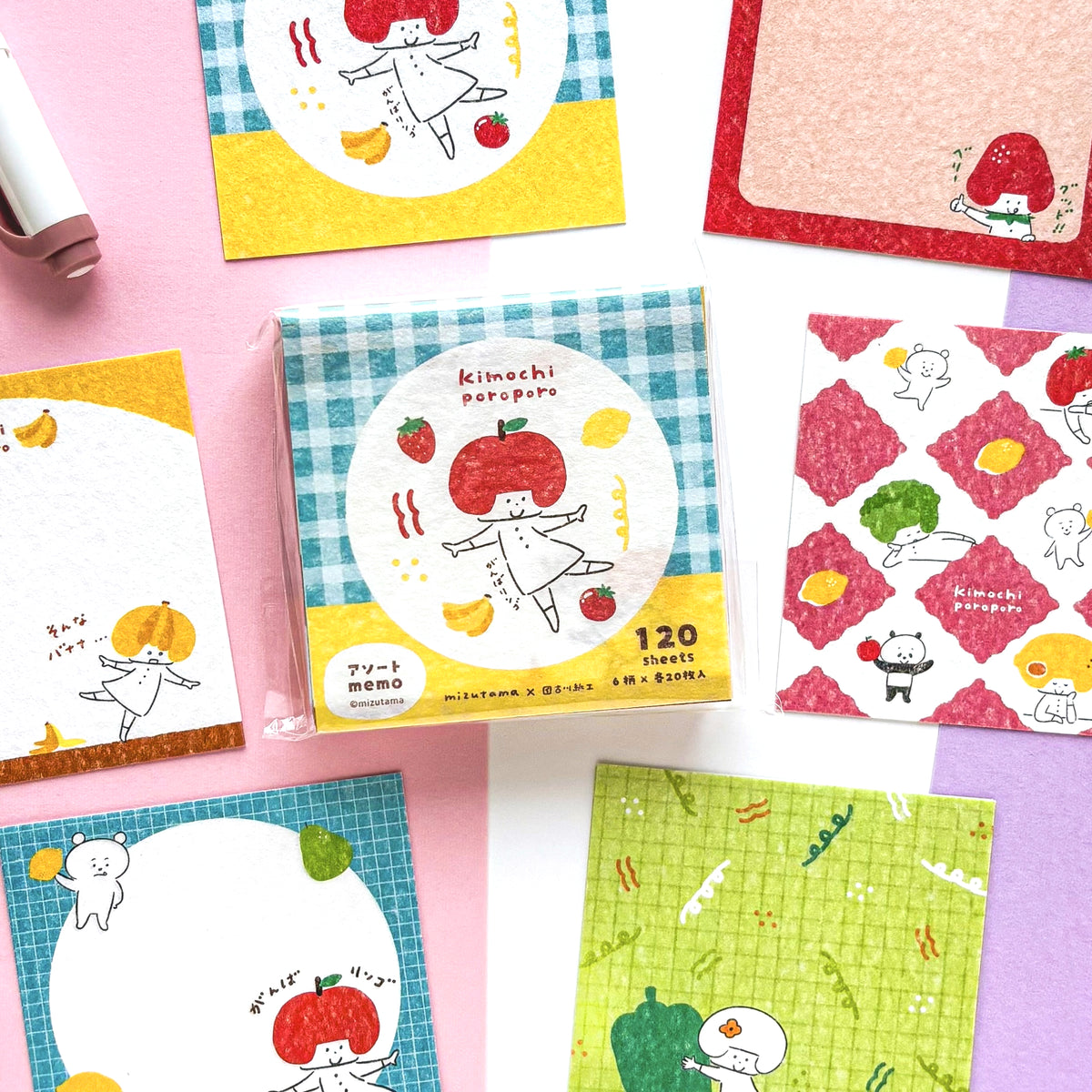 [Limited Edition] mizutama / Washi Paper Memo Pad - Vegetable (120 sheets)