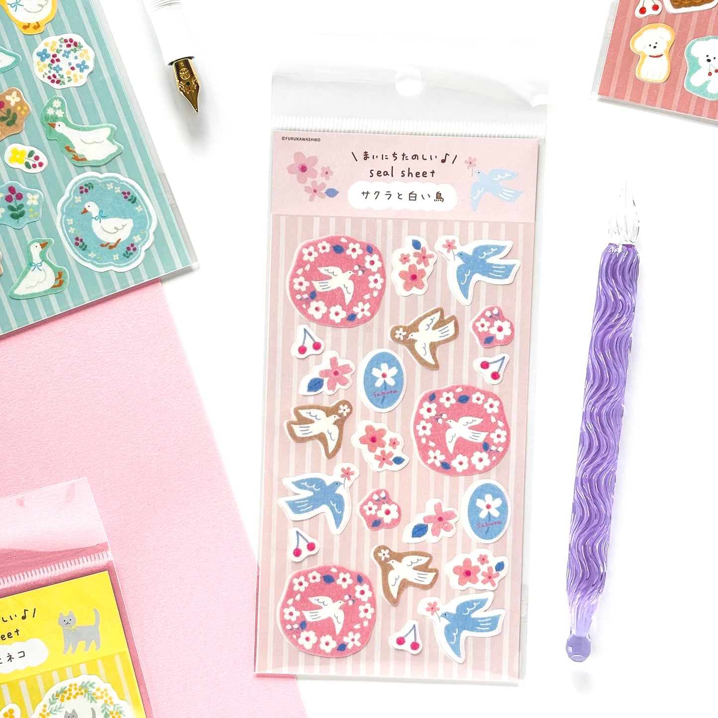 [Spring Limited] Furukawa Paper / Stickers - Cherry Blossom & Bird