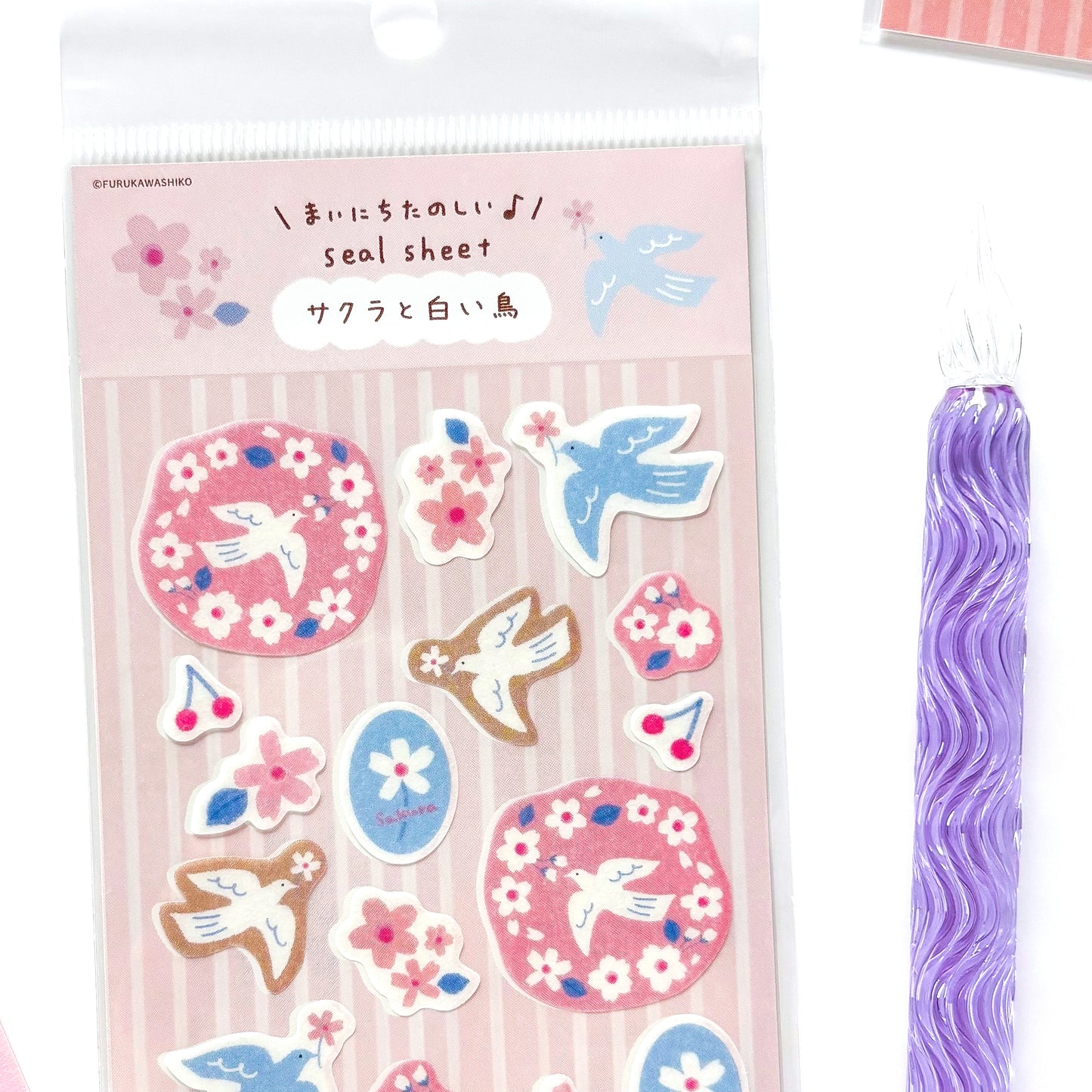 [Spring Limited] Furukawa Paper / Stickers - Cherry Blossom & Bird