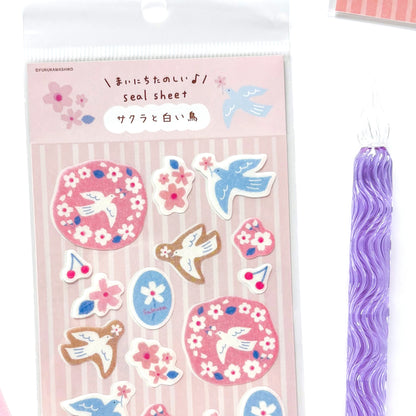 [Spring Limited] Furukawa Paper / Stickers - Cherry Blossom & Bird