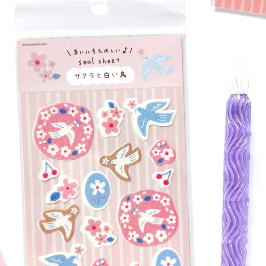 [Spring Limited] Furukawa Paper / Stickers - Cherry Blossom & Bird