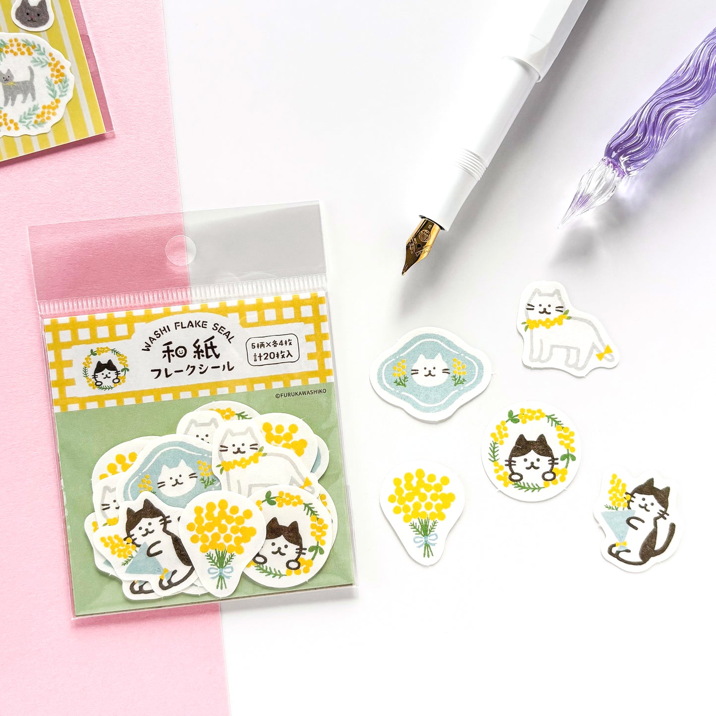 [Spring Limited] Furukawa Paper / Flake Stickers - Cat