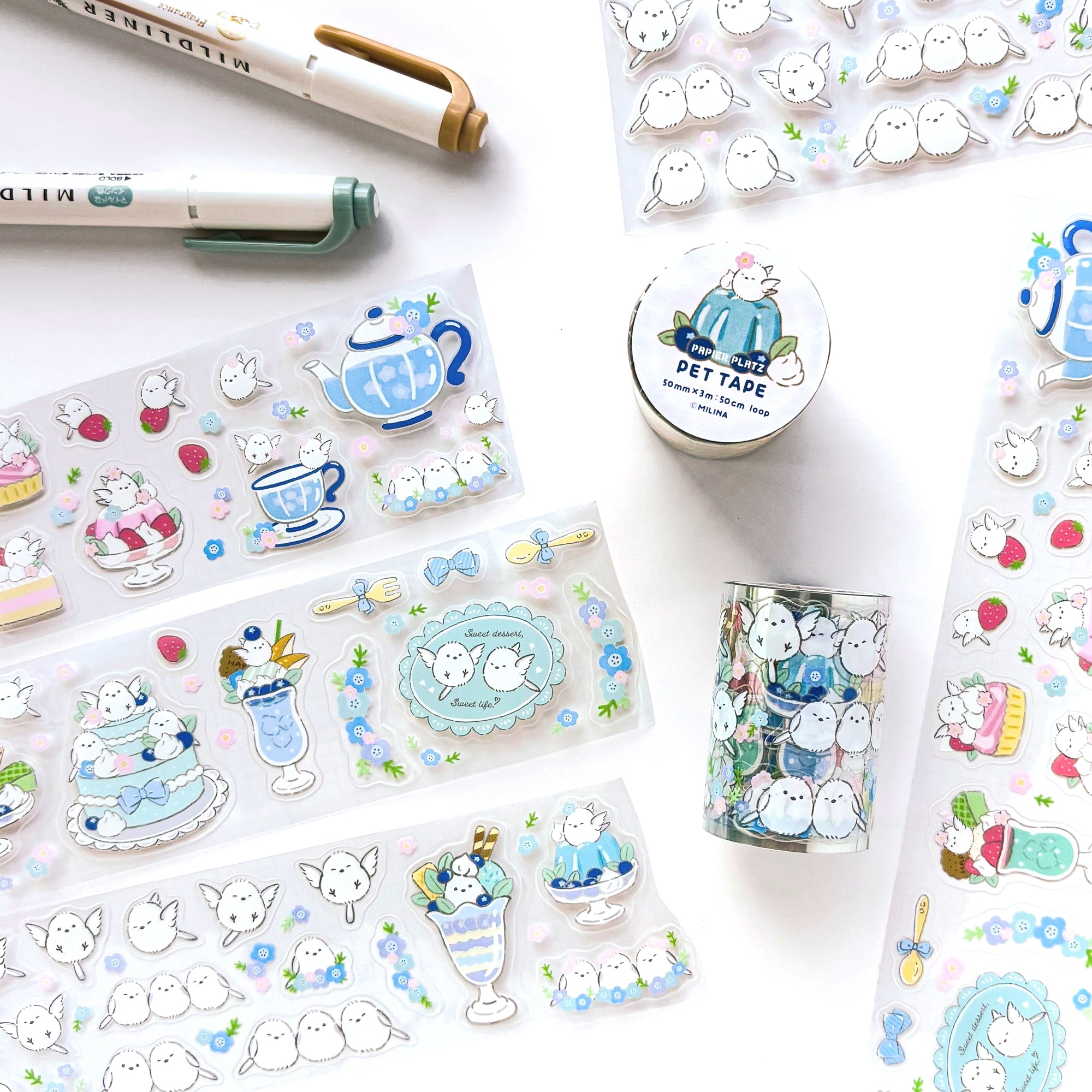 MILINA / Clear Roll Stickers - Love Long-tailed tit