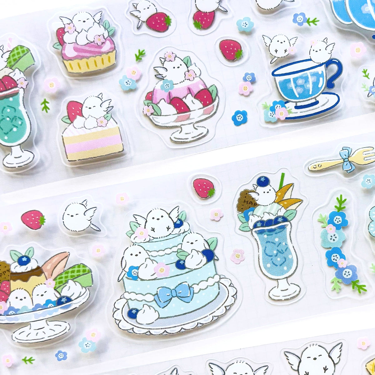 MILINA / Clear Roll Stickers - Love Long-tailed tit