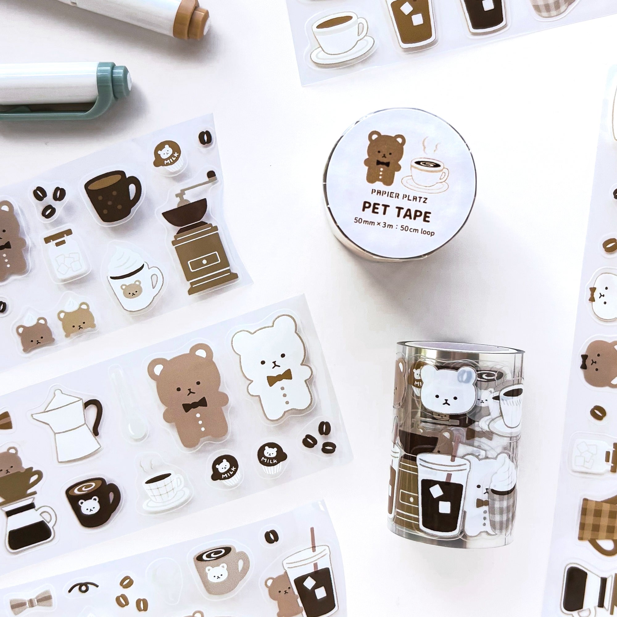 Clear Roll Stickers - Bear's Cafe
